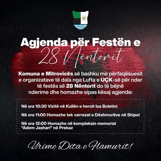 Agjenda për Festën e 28 Nëntorit