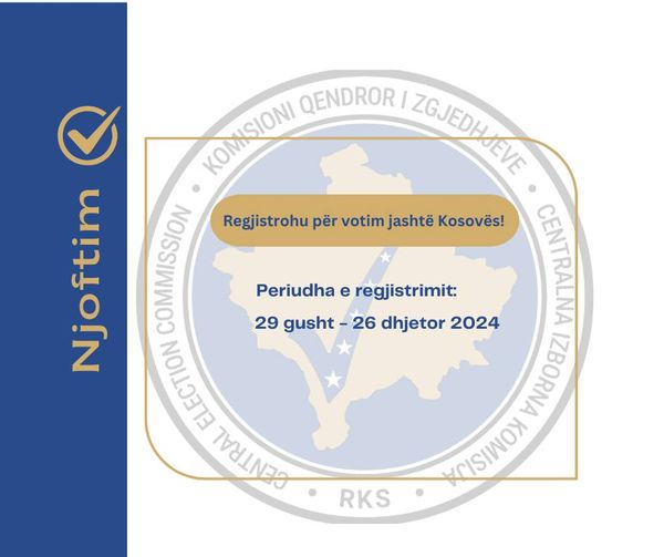 Njoftim për regjistrim për votim jashtë Kosovës