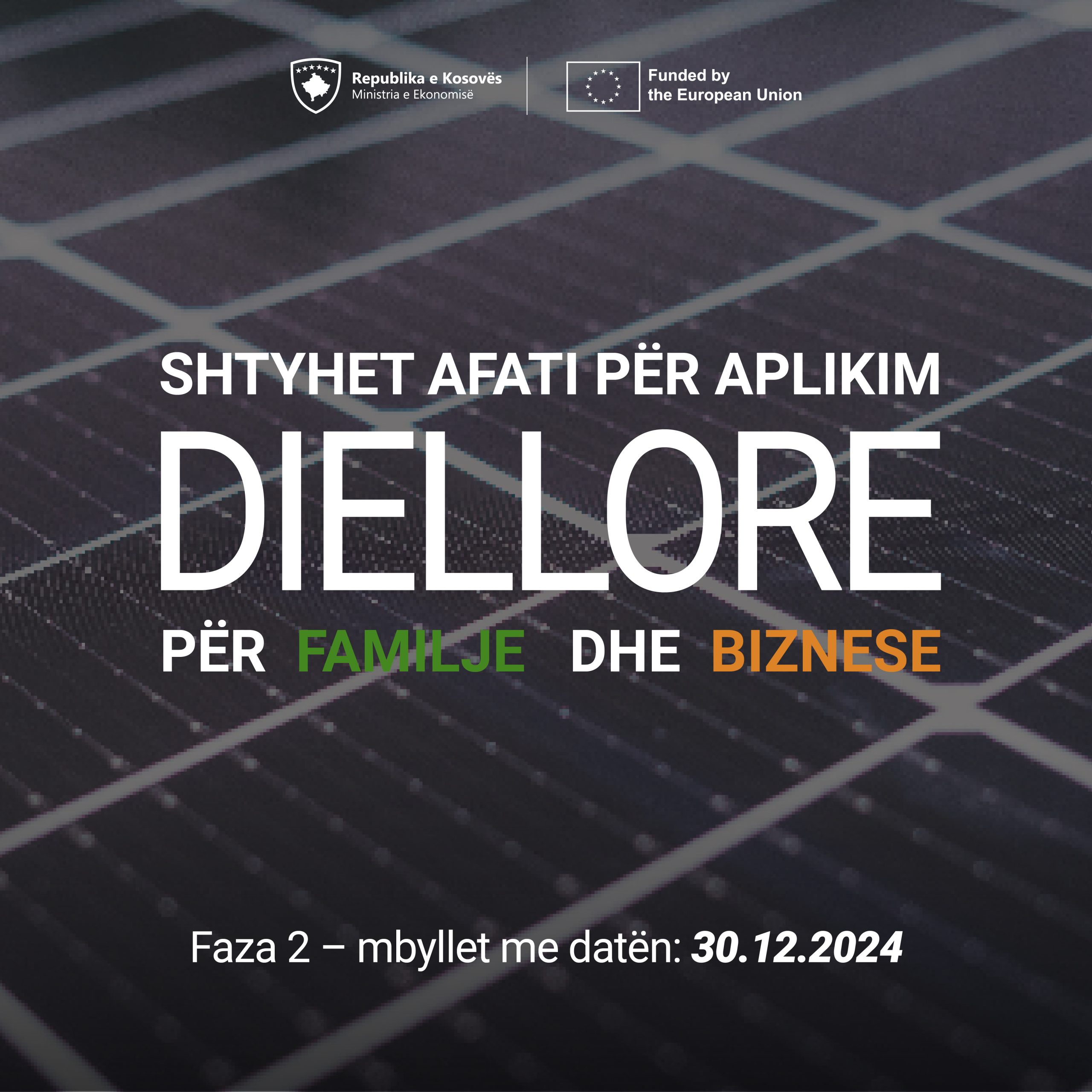 Extension of the application deadline for the second phase of the Subsidy for Household Consumers and Micro, Small and Medium Enterprises (MSMEs) to invest in renewable energy systems – photovoltaic (PV) system for generation of electricity for self-consumption
